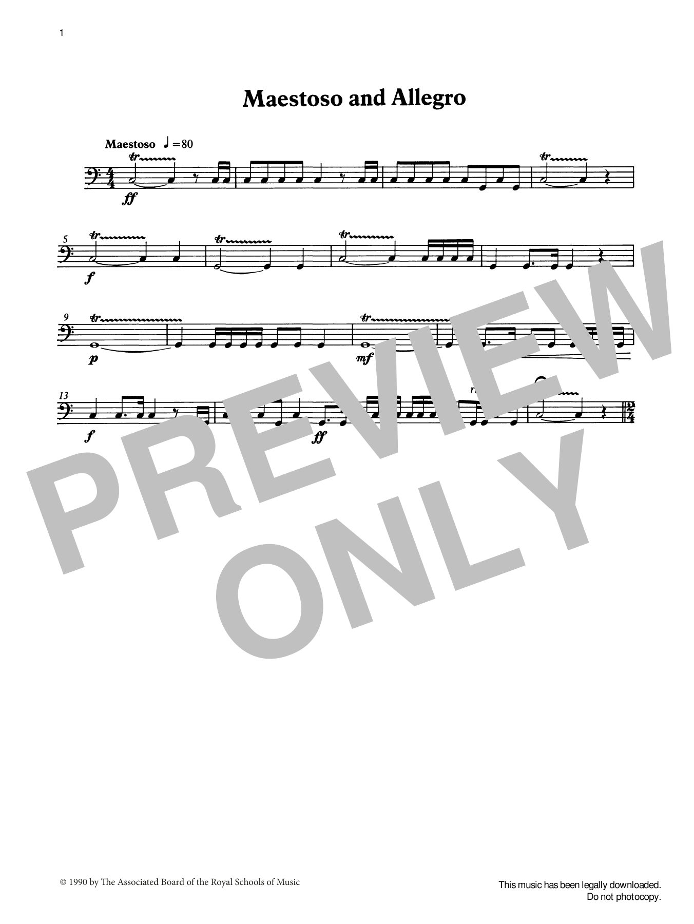 Ian Wright Maestoso and Allegro from Graded Music for Timpani, Book II Sheet Music Notes & Chords for Percussion Solo - Download or Print PDF