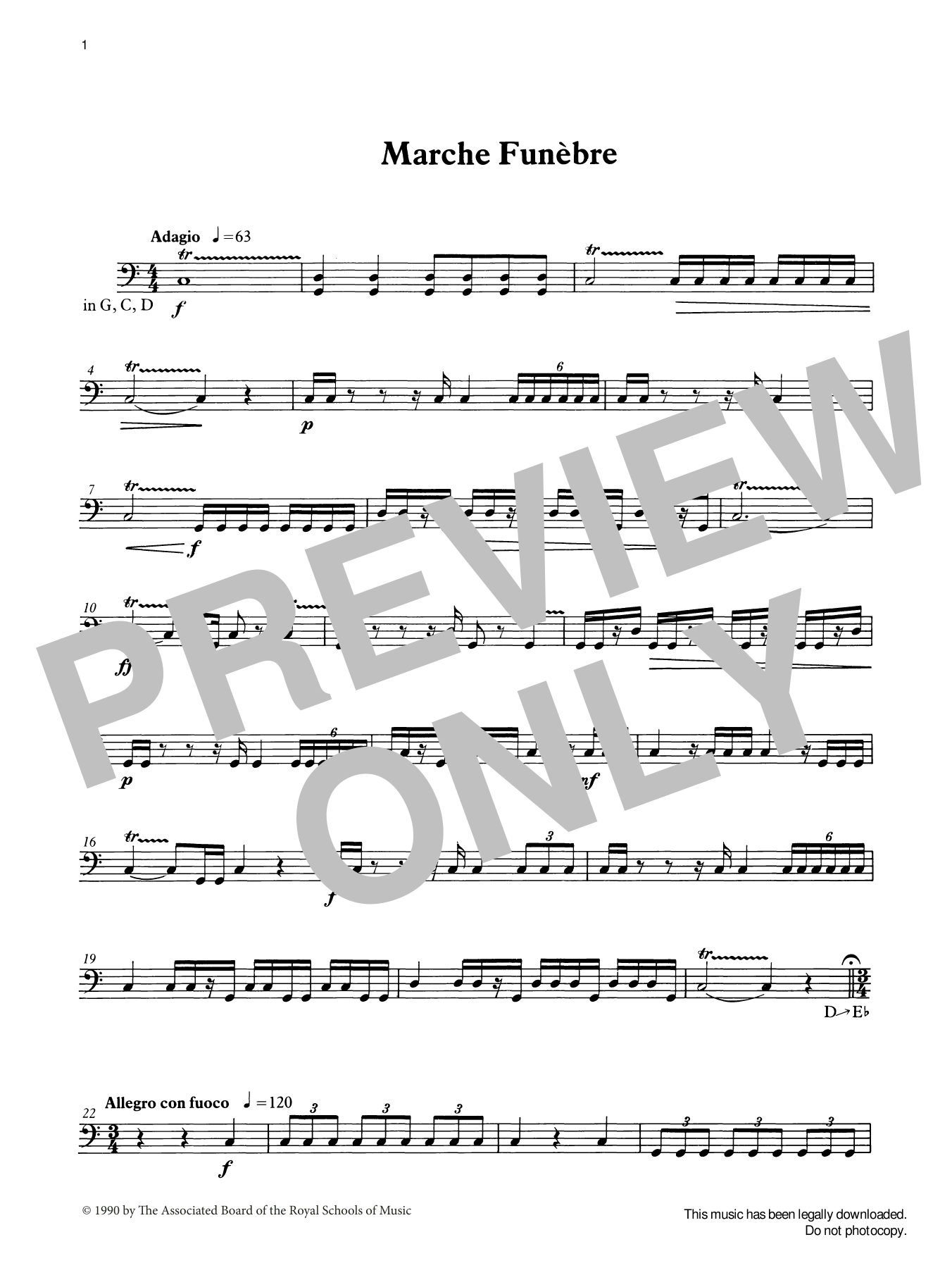 Ian Wright Marche Funèbre from Graded Music for Timpani, Book III Sheet Music Notes & Chords for Percussion Solo - Download or Print PDF