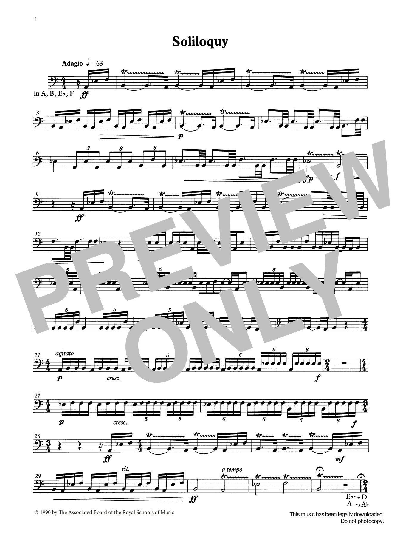 Ian Wright Soliloquy from Graded Music for Timpani, Book IV Sheet Music Notes & Chords for Percussion Solo - Download or Print PDF