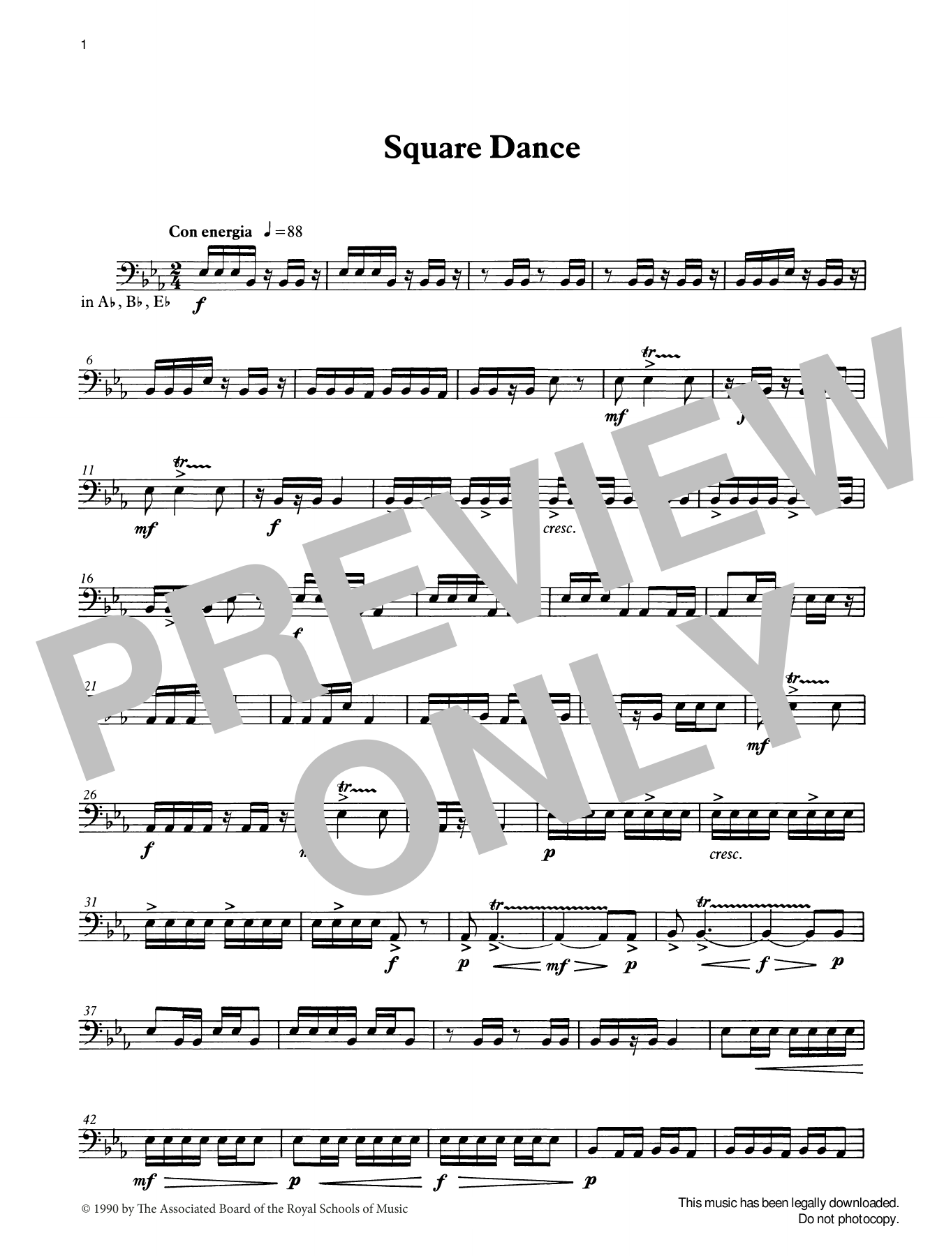 Ian Wright Square Dance from Graded Music for Timpani, Book III Sheet Music Notes & Chords for Percussion Solo - Download or Print PDF