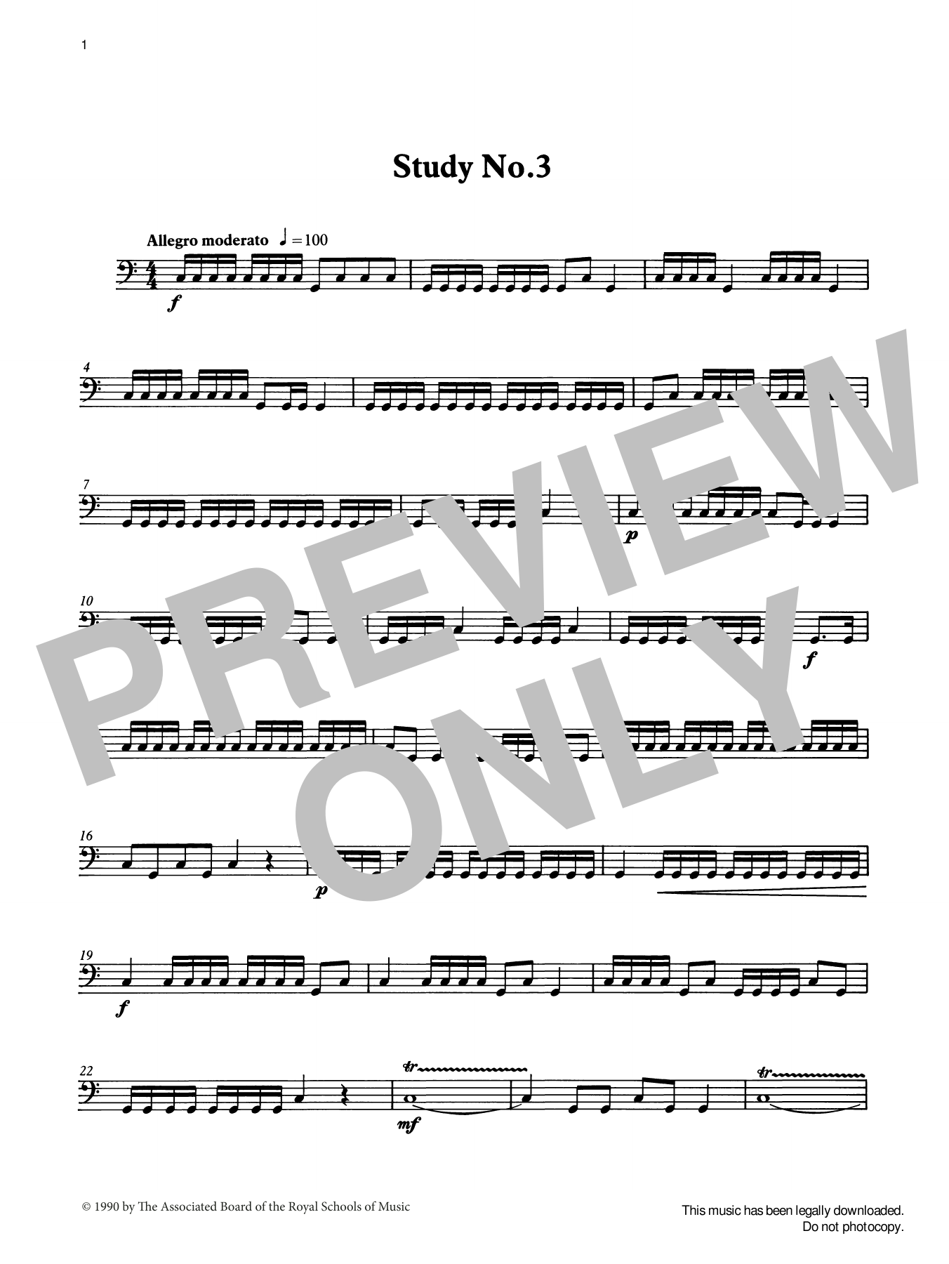 Ian Wright Study No.3 from Graded Music for Timpani, Book II Sheet Music Notes & Chords for Percussion Solo - Download or Print PDF