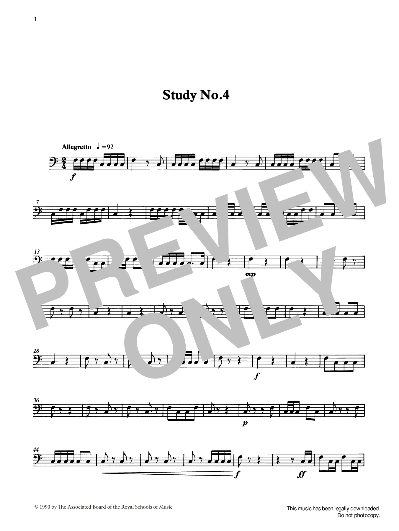 Ian Wright Study No.4 from Graded Music for Timpani, Book II Sheet Music Notes & Chords for Percussion Solo - Download or Print PDF