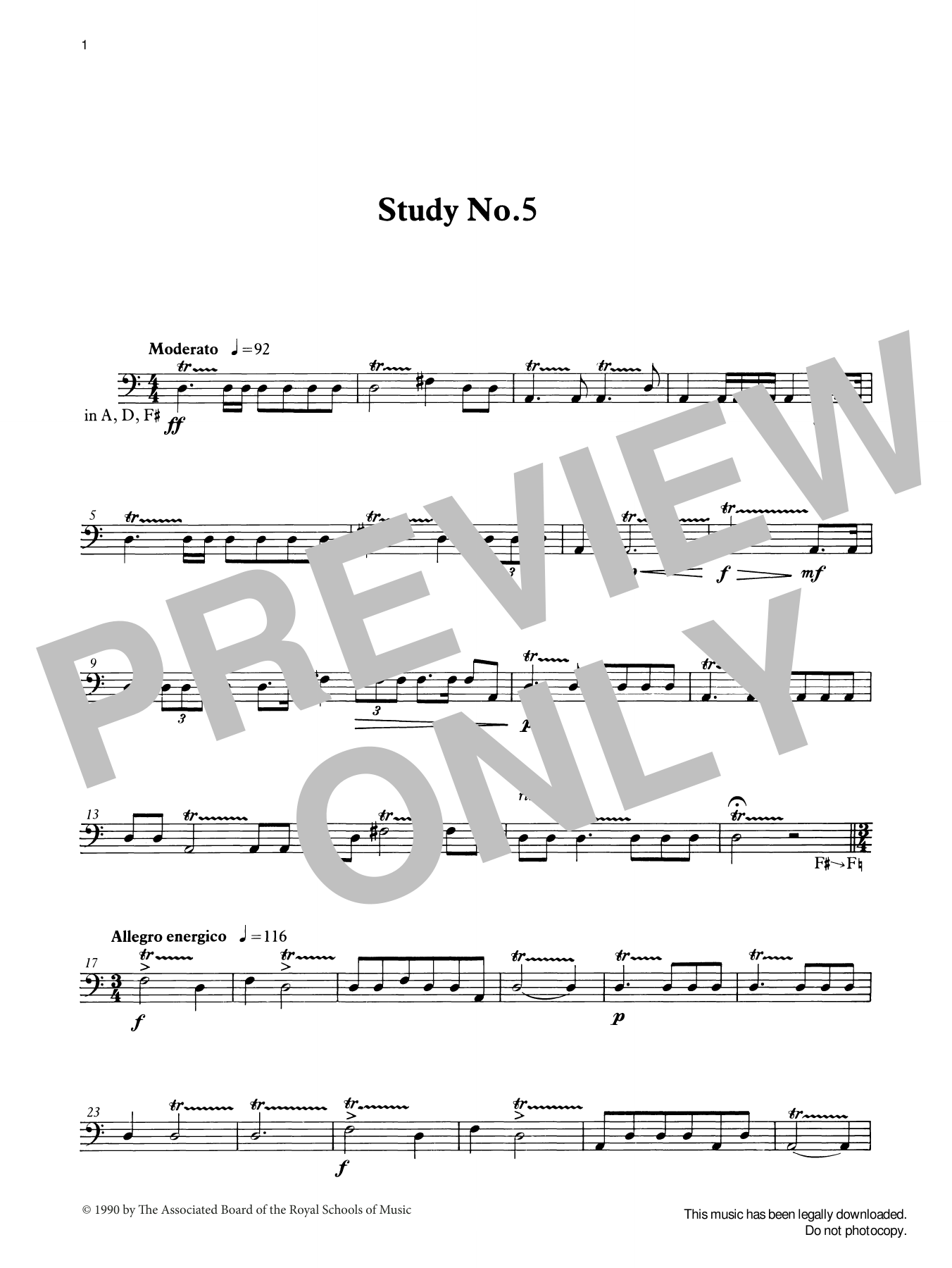 Ian Wright Study No.5 from Graded Music for Timpani, Book III Sheet Music Notes & Chords for Percussion Solo - Download or Print PDF