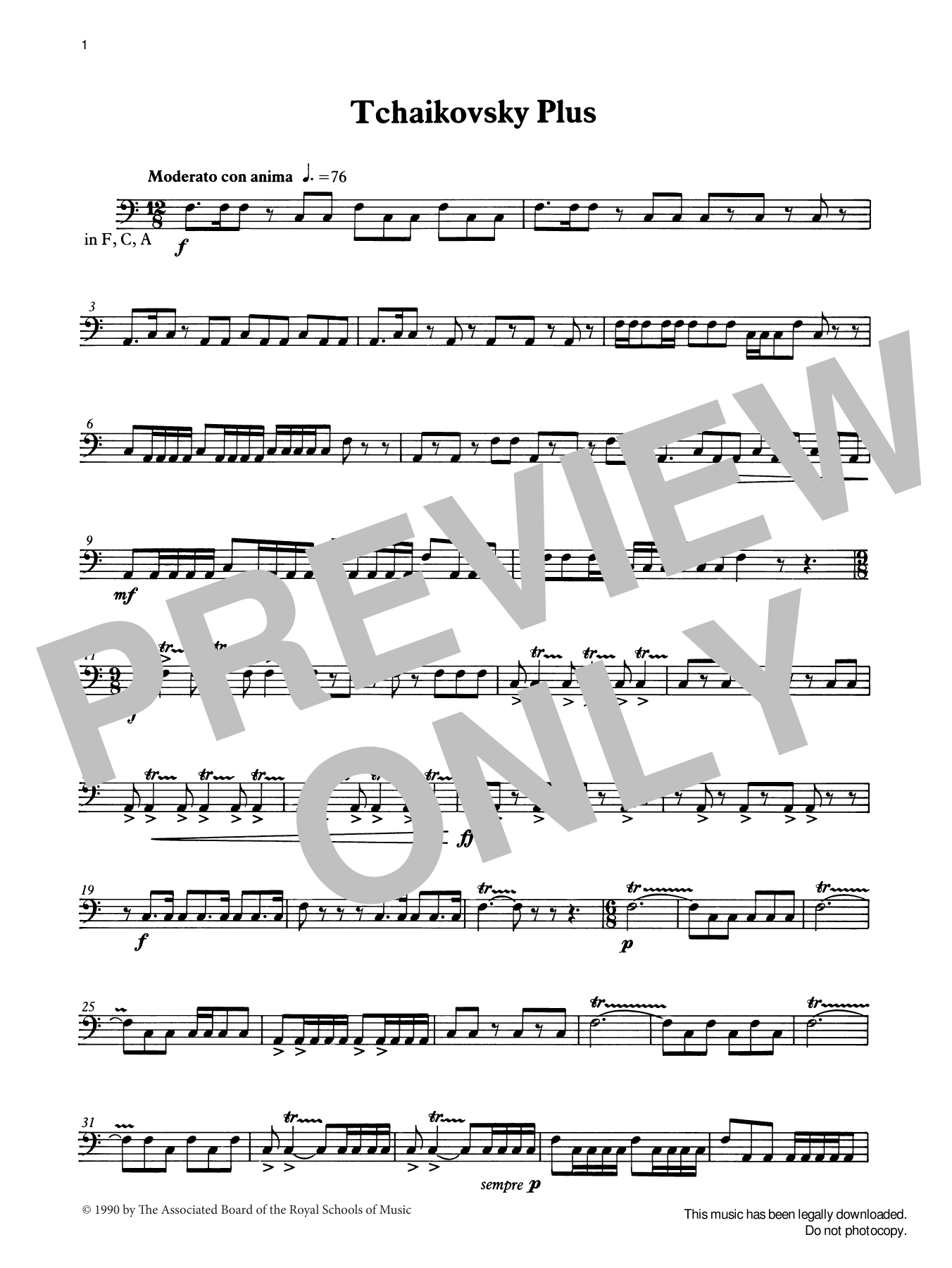 Ian Wright Tchaikovsky Plus from Graded Music for Timpani, Book IV Sheet Music Notes & Chords for Percussion Solo - Download or Print PDF