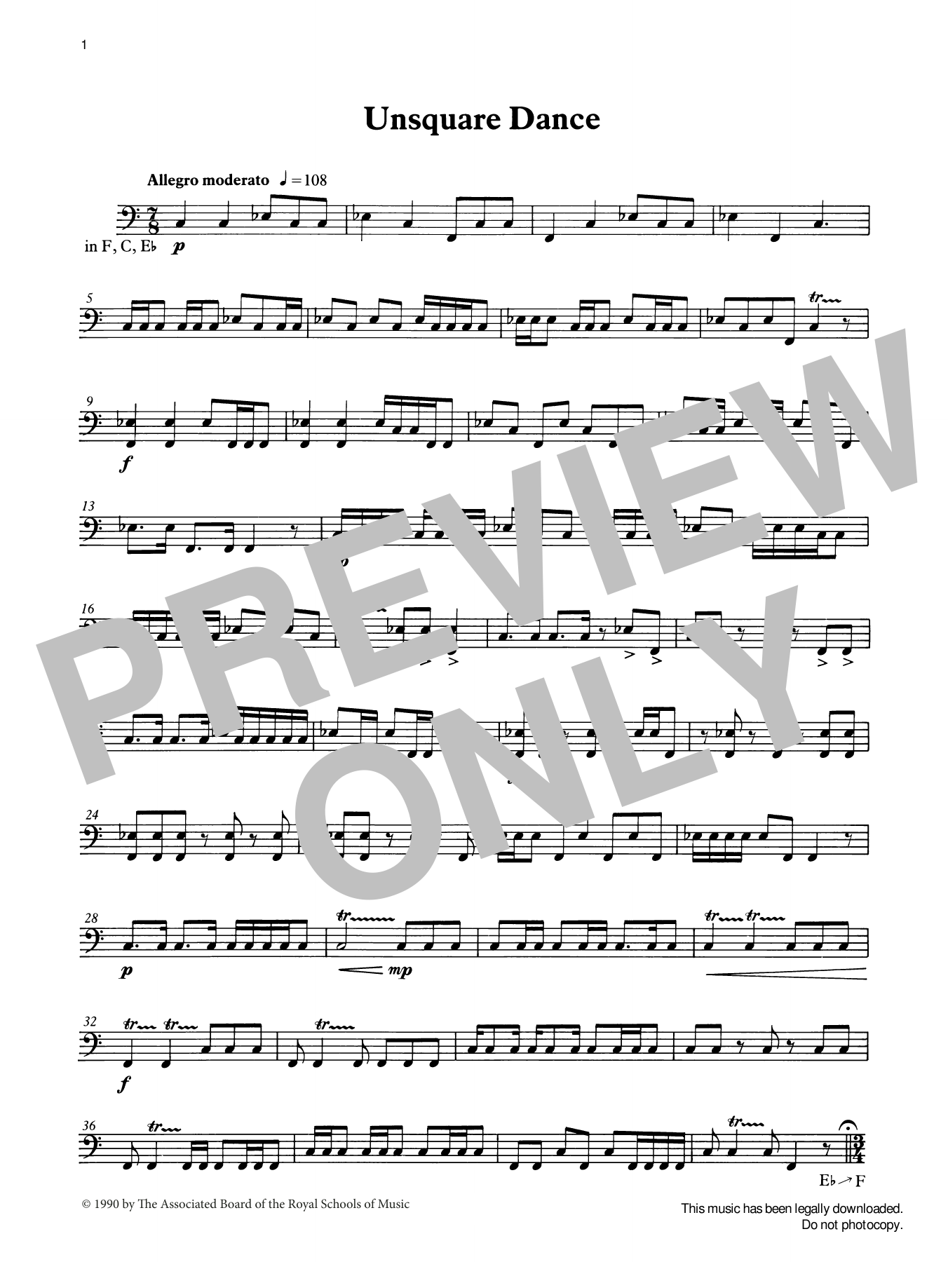 Ian Wright Unsquare Dance from Graded Music for Timpani, Book III Sheet Music Notes & Chords for Percussion Solo - Download or Print PDF