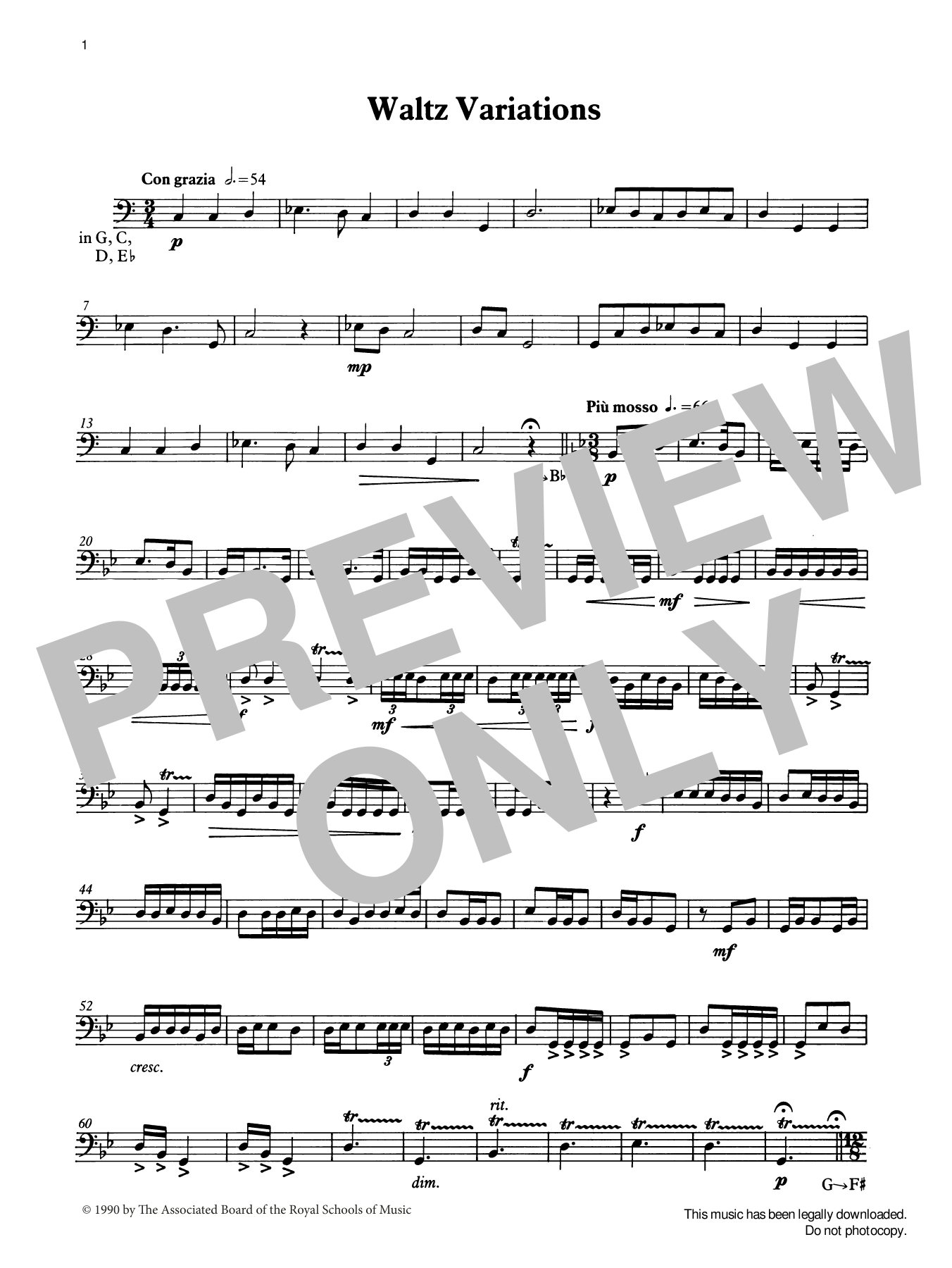 Ian Wright Waltz Variations from Graded Music for Timpani, Book IV Sheet Music Notes & Chords for Percussion Solo - Download or Print PDF