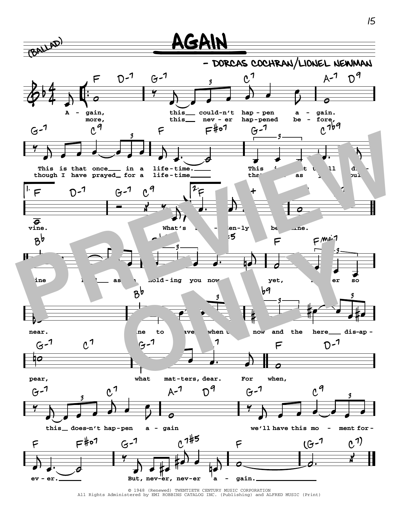 Ida Lupino Again (Low Voice) Sheet Music Notes & Chords for Real Book – Melody, Lyrics & Chords - Download or Print PDF Ida Lupino Again (Low Voice) Sheet Music Notes & Chords for Real Book – Melody, Lyrics & Chords - Download or Print PDF