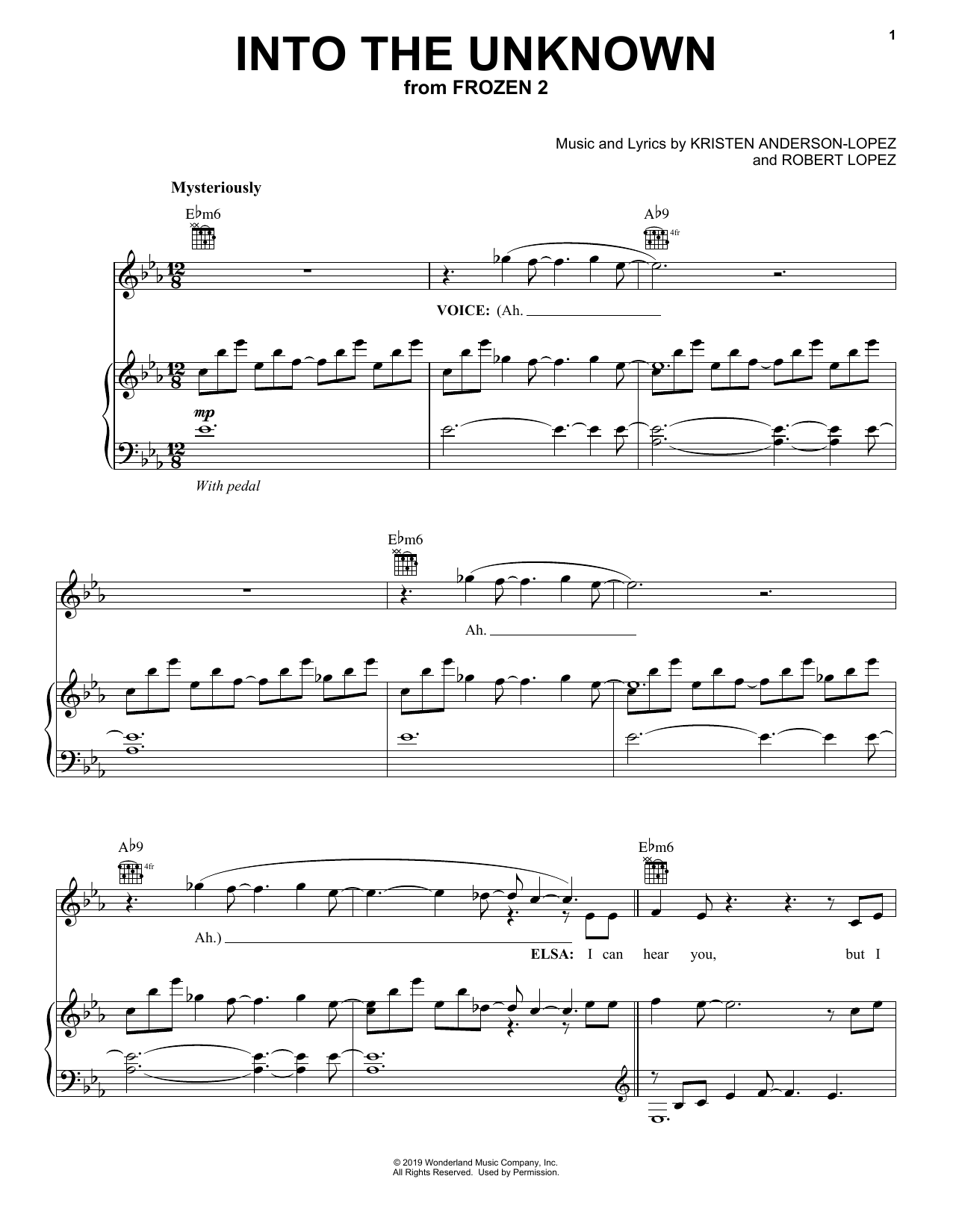 Idina Menzel and AURORA Into The Unknown (from Disney's Frozen 2) Sheet Music Notes & Chords for Clarinet Solo - Download or Print PDF