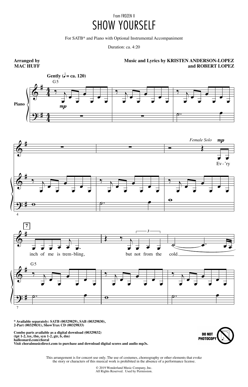 Idina Menzel and Evan Rachel Wood Show Yourself (from Disney's Frozen 2) (arr. Mac Huff) Sheet Music Notes & Chords for 2-Part Choir - Download or Print PDF