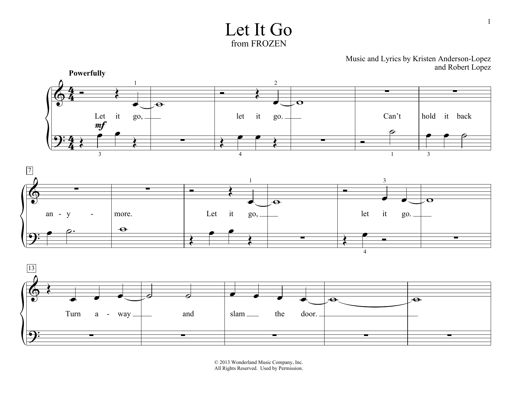 Idina Menzel Let It Go (from Frozen) (arr. Christopher Hussey) Sheet Music Notes & Chords for Educational Piano - Download or Print PDF
