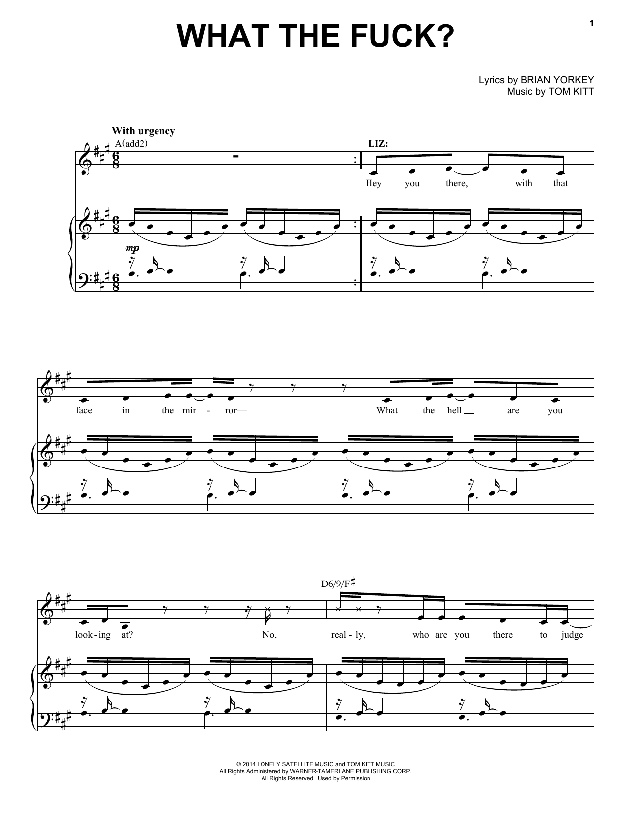 Idina Menzel What The F**k? (from If/Then: A New Musical) Sheet Music Notes & Chords for Piano & Vocal - Download or Print PDF