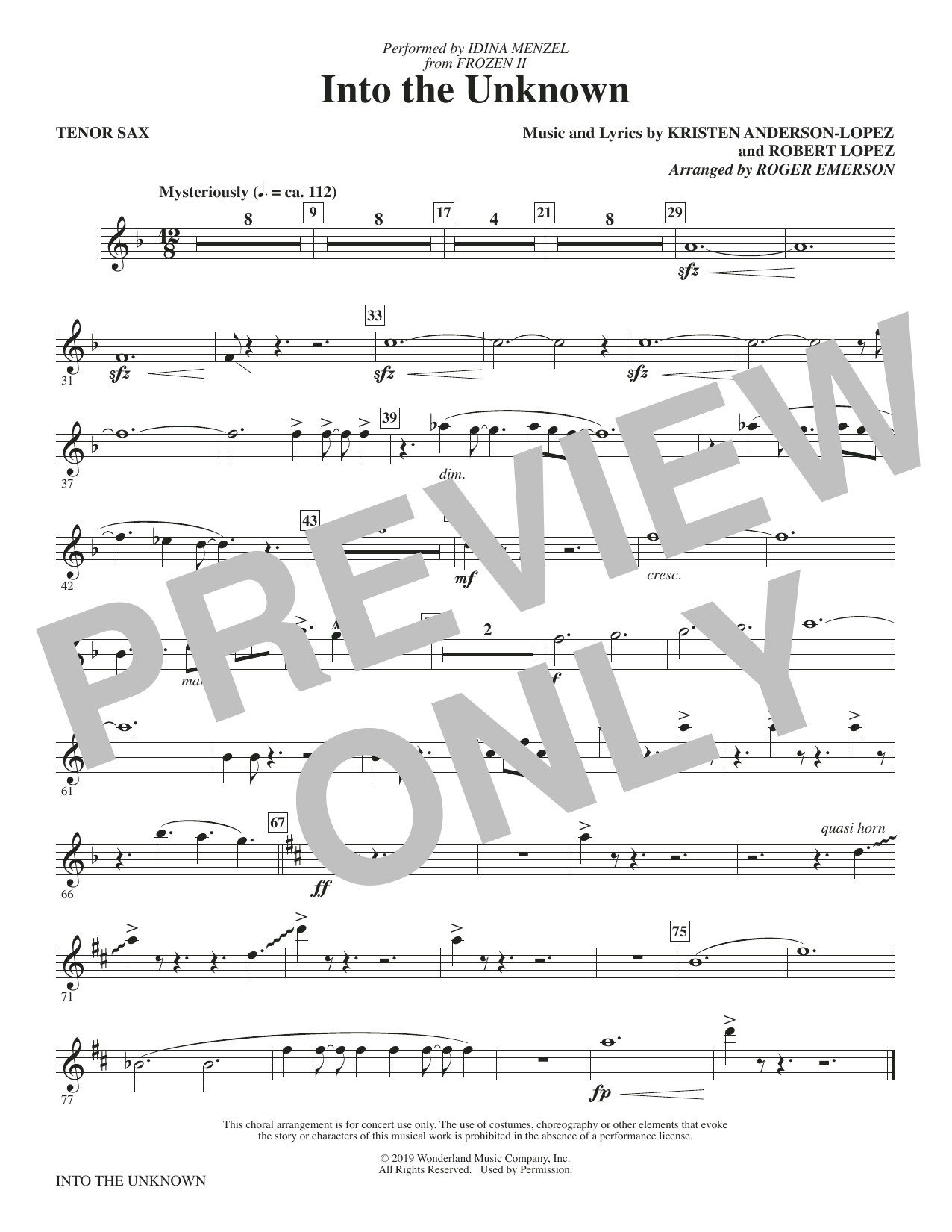 frozen music into the unknown