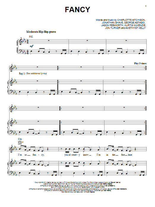 Iggy Azalea Featuring Charli XCX Fancy Sheet Music Notes & Chords for Easy Piano - Download or Print PDF