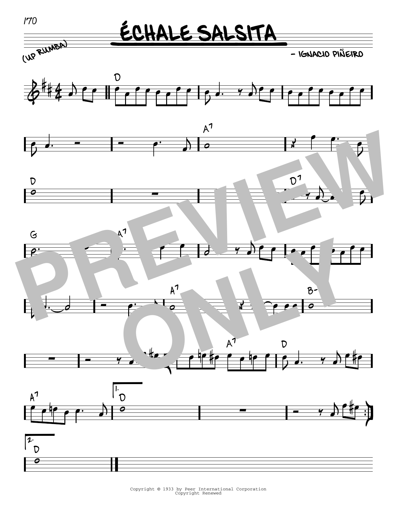 Ignacio Pineiro Echale Salsita Sheet Music Notes & Chords for Real Book – Melody & Chords - Download or Print PDF