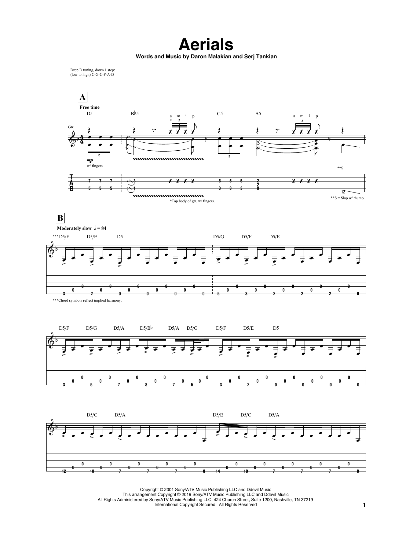 Igor Presnyakov Aerials Sheet Music Notes & Chords for Guitar Tab - Download or Print PDF