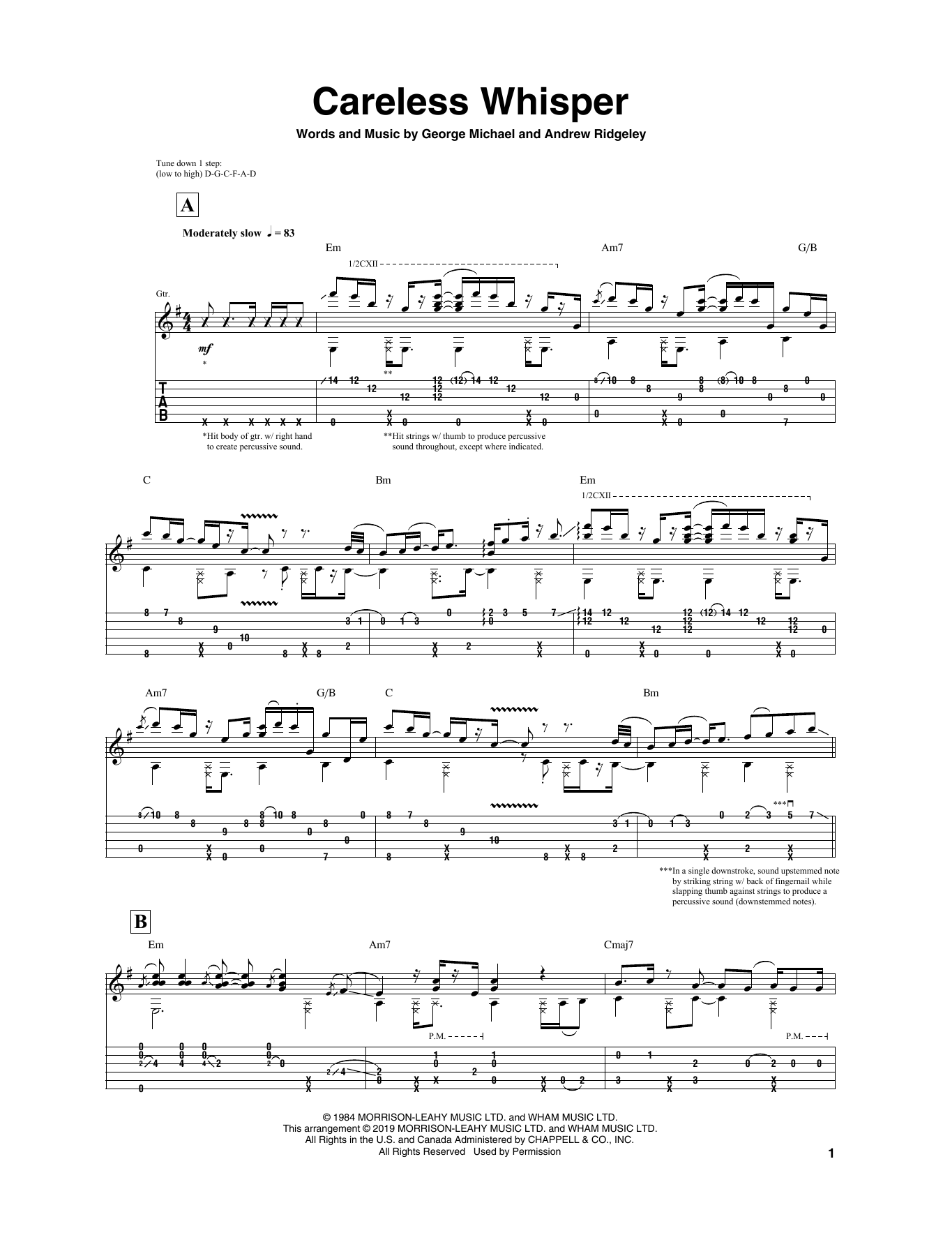 Igor Presnyakov Careless Whisper Sheet Music Notes & Chords for Guitar Tab - Download or Print PDF