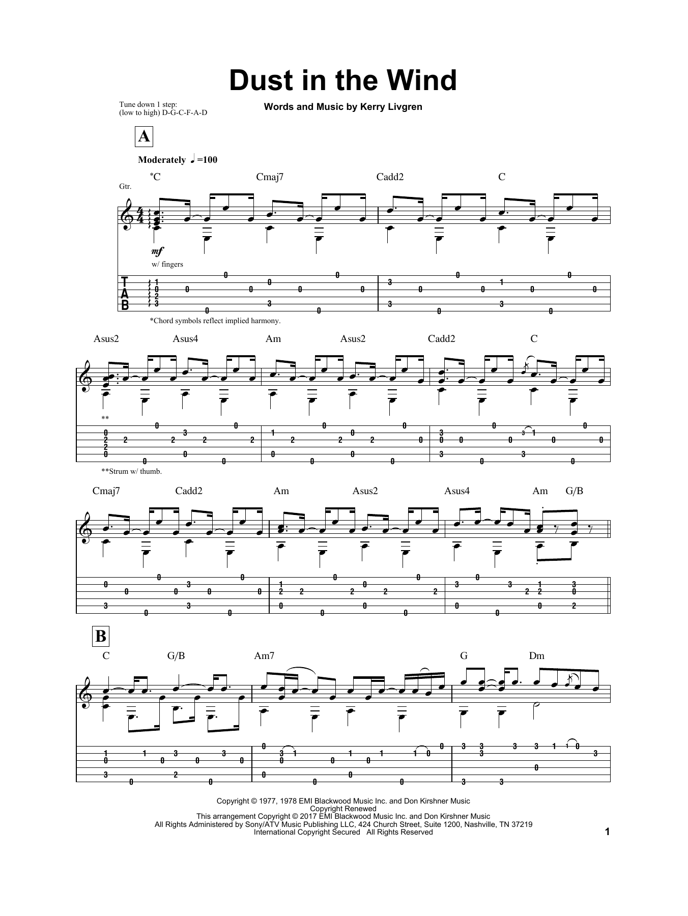 Igor Presnyakov Dust In The Wind Sheet Music Notes & Chords for Guitar Tab - Download or Print PDF