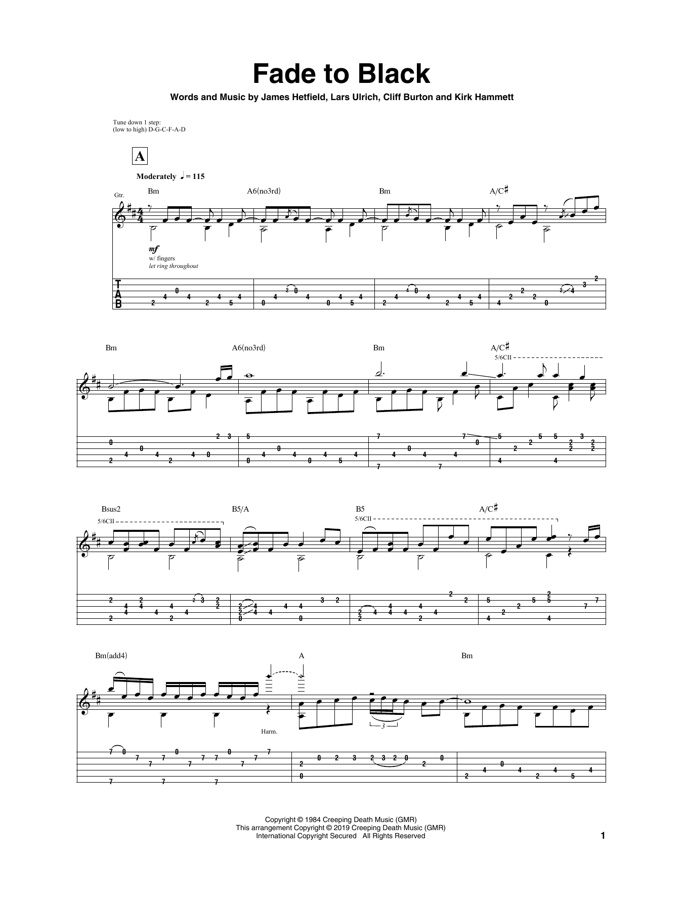 Igor Presnyakov Fade To Black Sheet Music Notes & Chords for Guitar Tab - Download or Print PDF