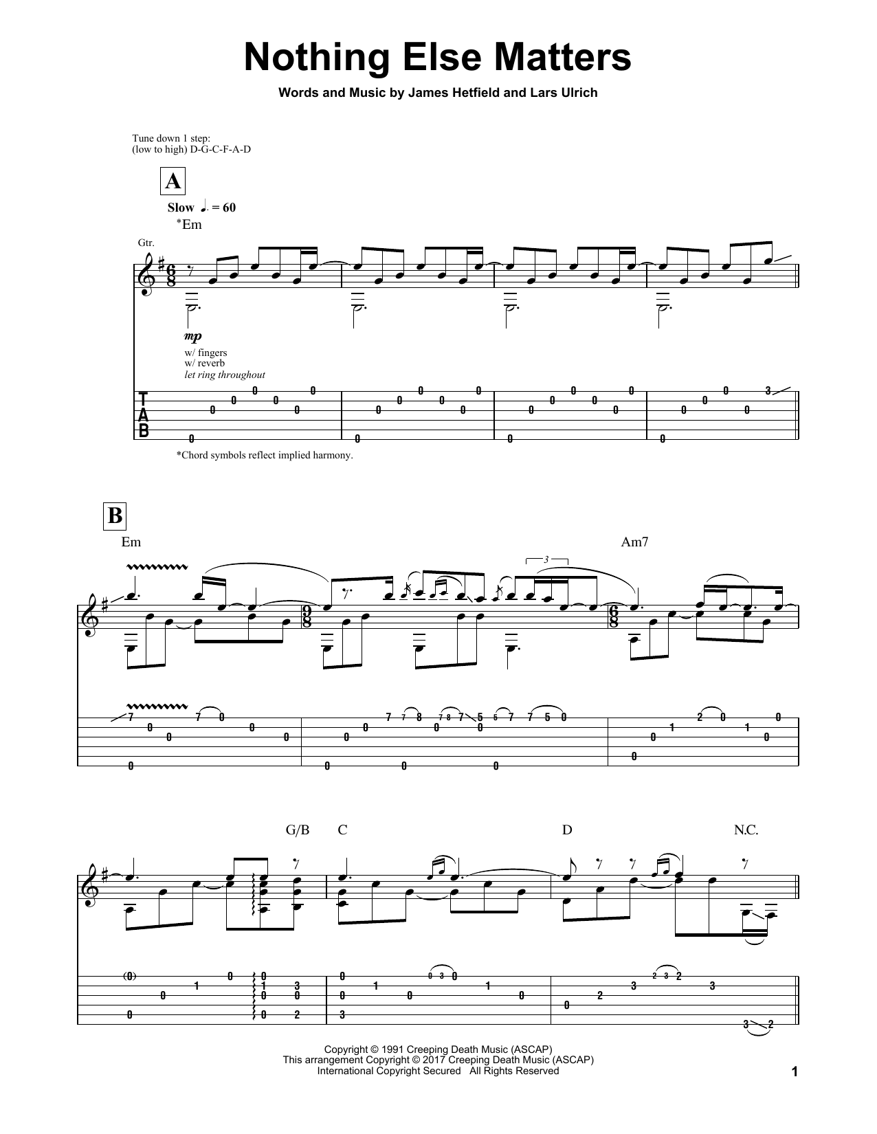 Igor Presnyakov Nothing Else Matters Sheet Music Notes & Chords for Guitar Tab - Download or Print PDF