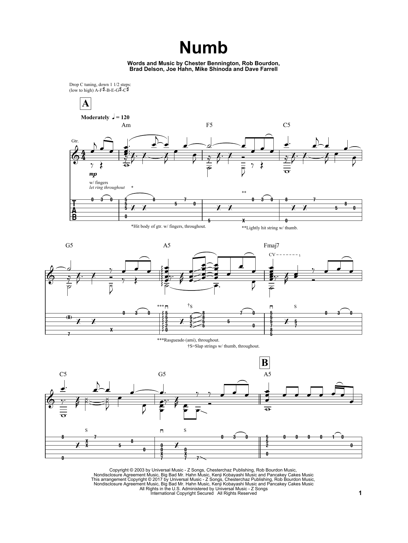 Igor Presnyakov Numb Sheet Music Notes & Chords for Guitar Tab - Download or Print PDF