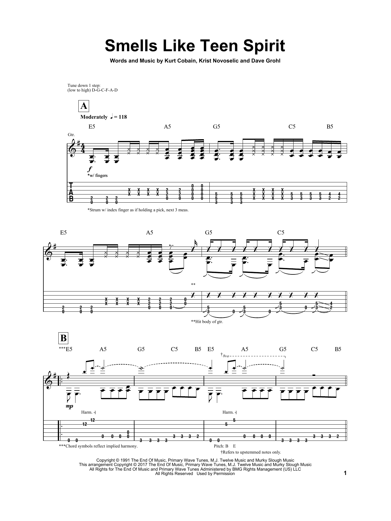 Igor Presnyakov Smells Like Teen Spirit Sheet Music Notes & Chords for Guitar Tab - Download or Print PDF