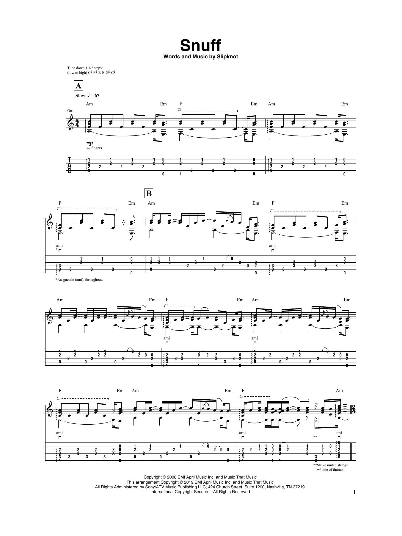 Igor Presnyakov Snuff Sheet Music Notes & Chords for Guitar Tab - Download or Print PDF