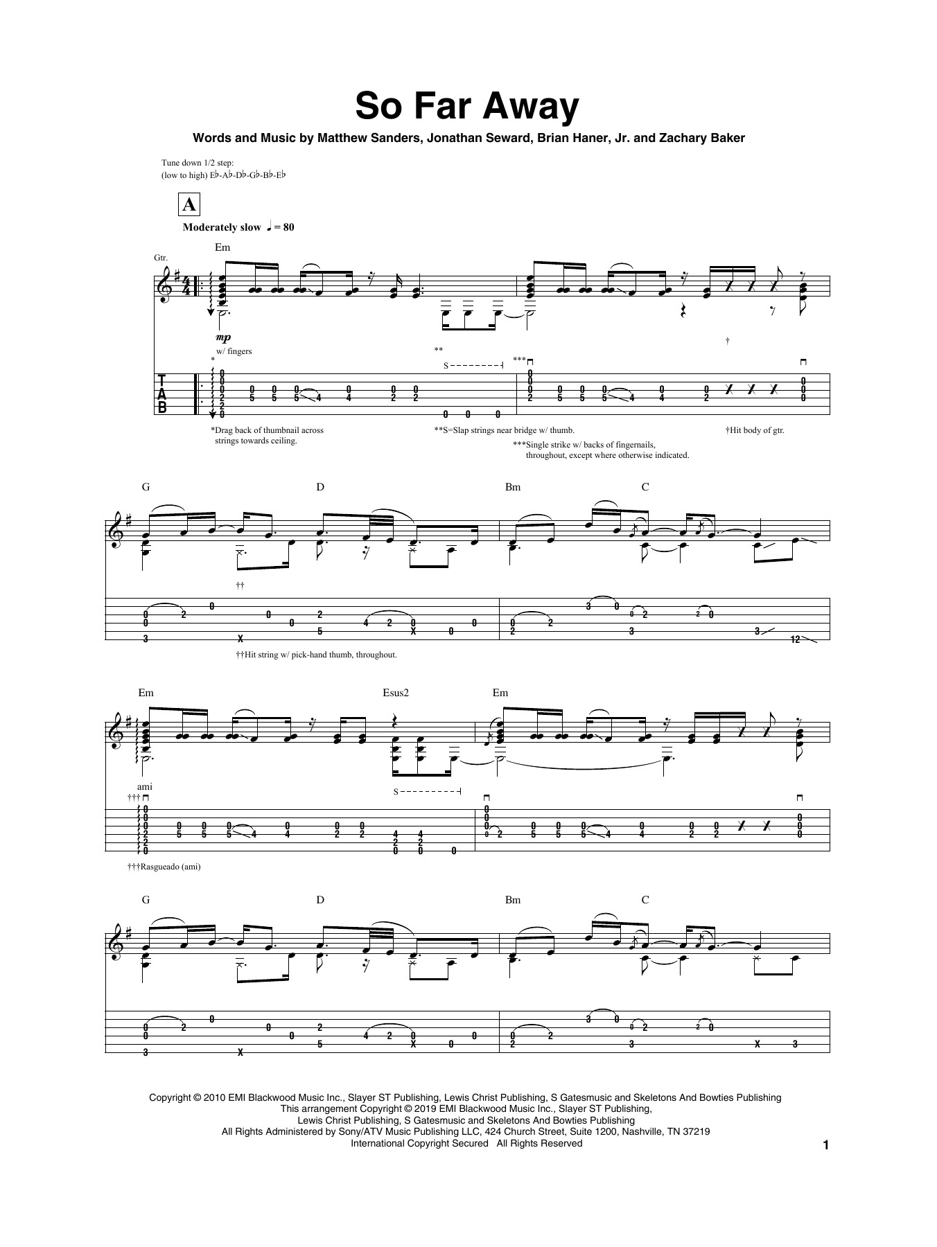 Igor Presnyakov So Far Away Sheet Music Notes & Chords for Guitar Tab - Download or Print PDF