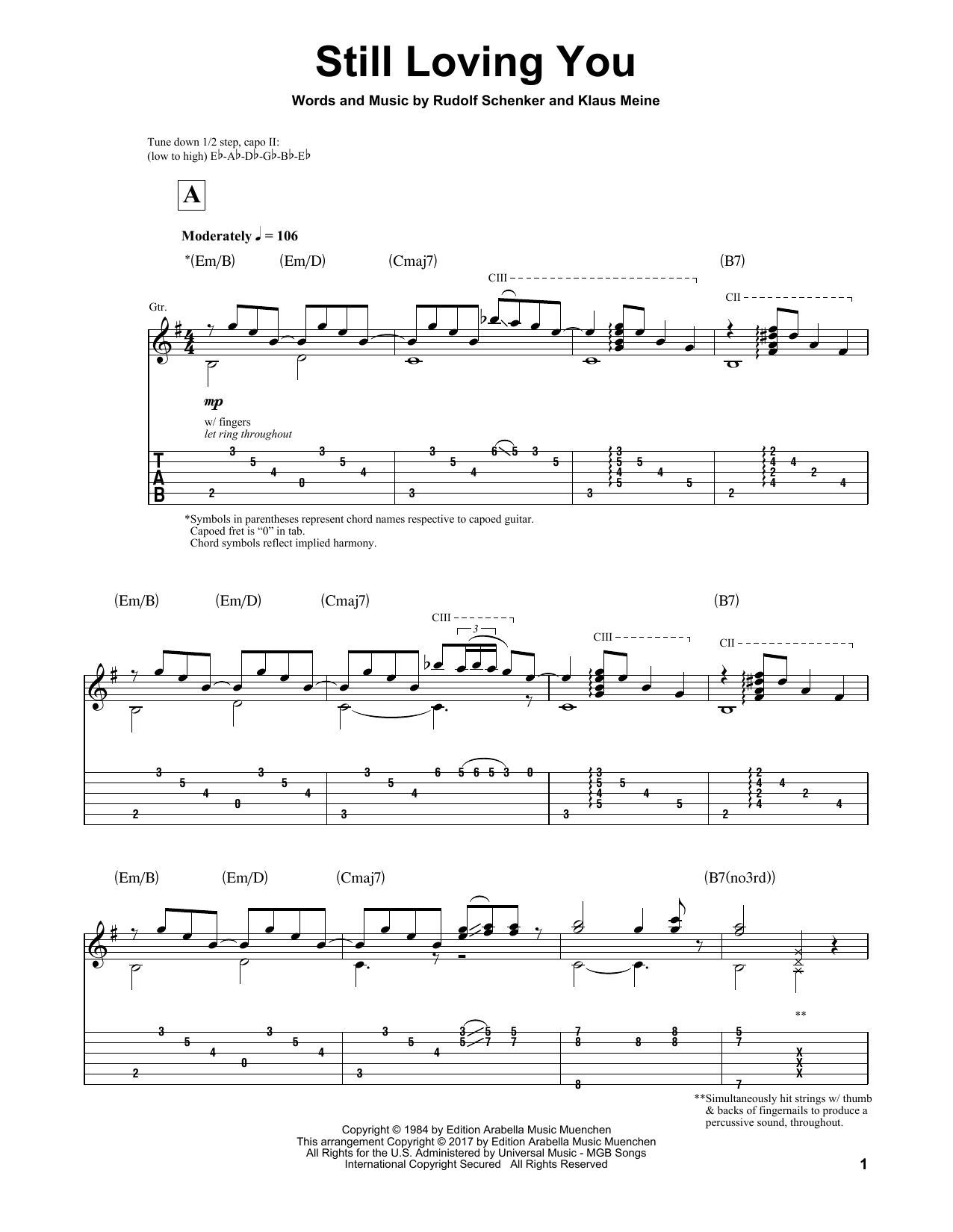 Igor Presnyakov Still Loving You Sheet Music Notes & Chords for Guitar Tab - Download or Print PDF