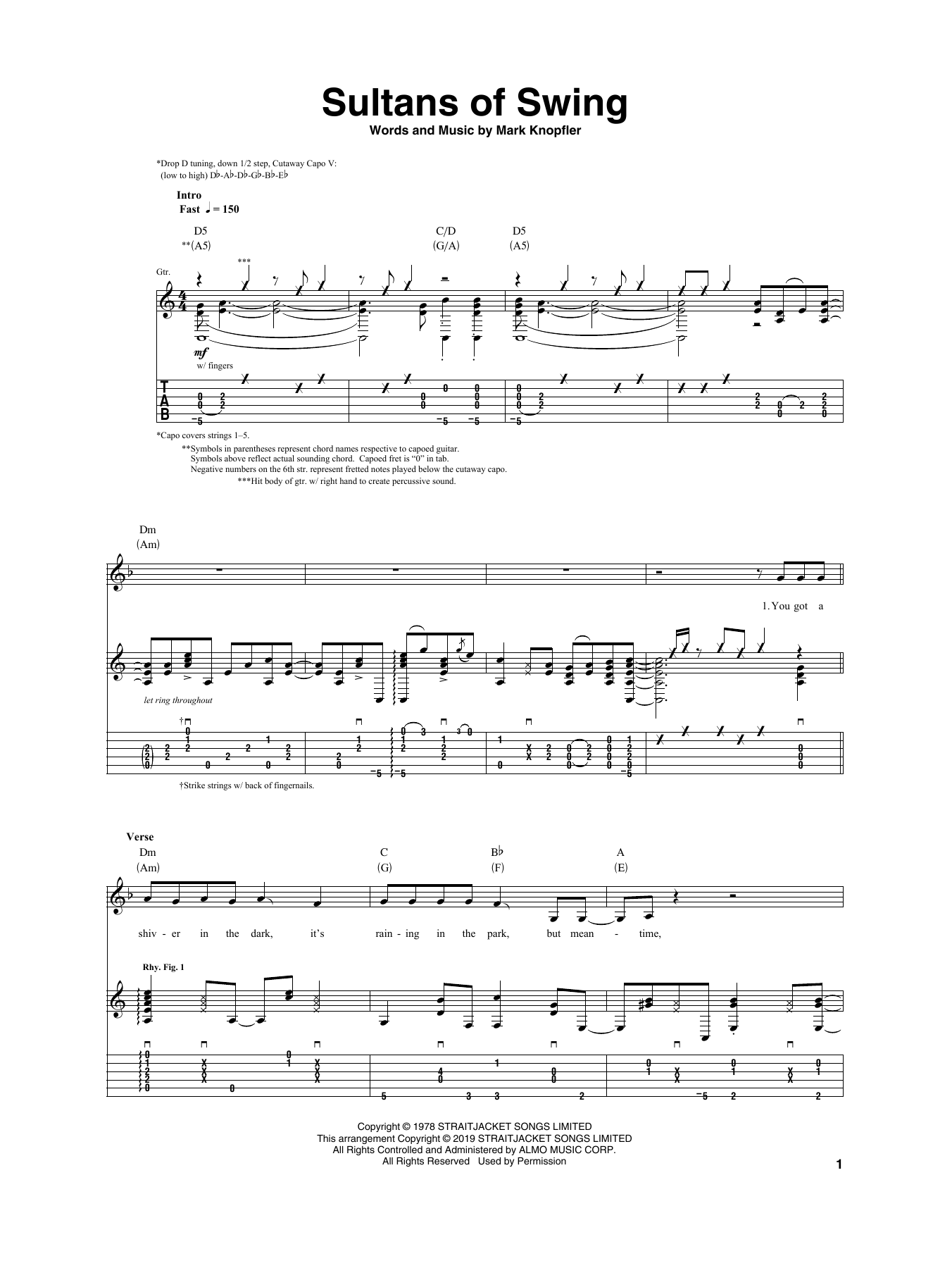 Igor Presnyakov Sultans Of Swing Sheet Music Notes & Chords for Guitar Tab - Download or Print PDF