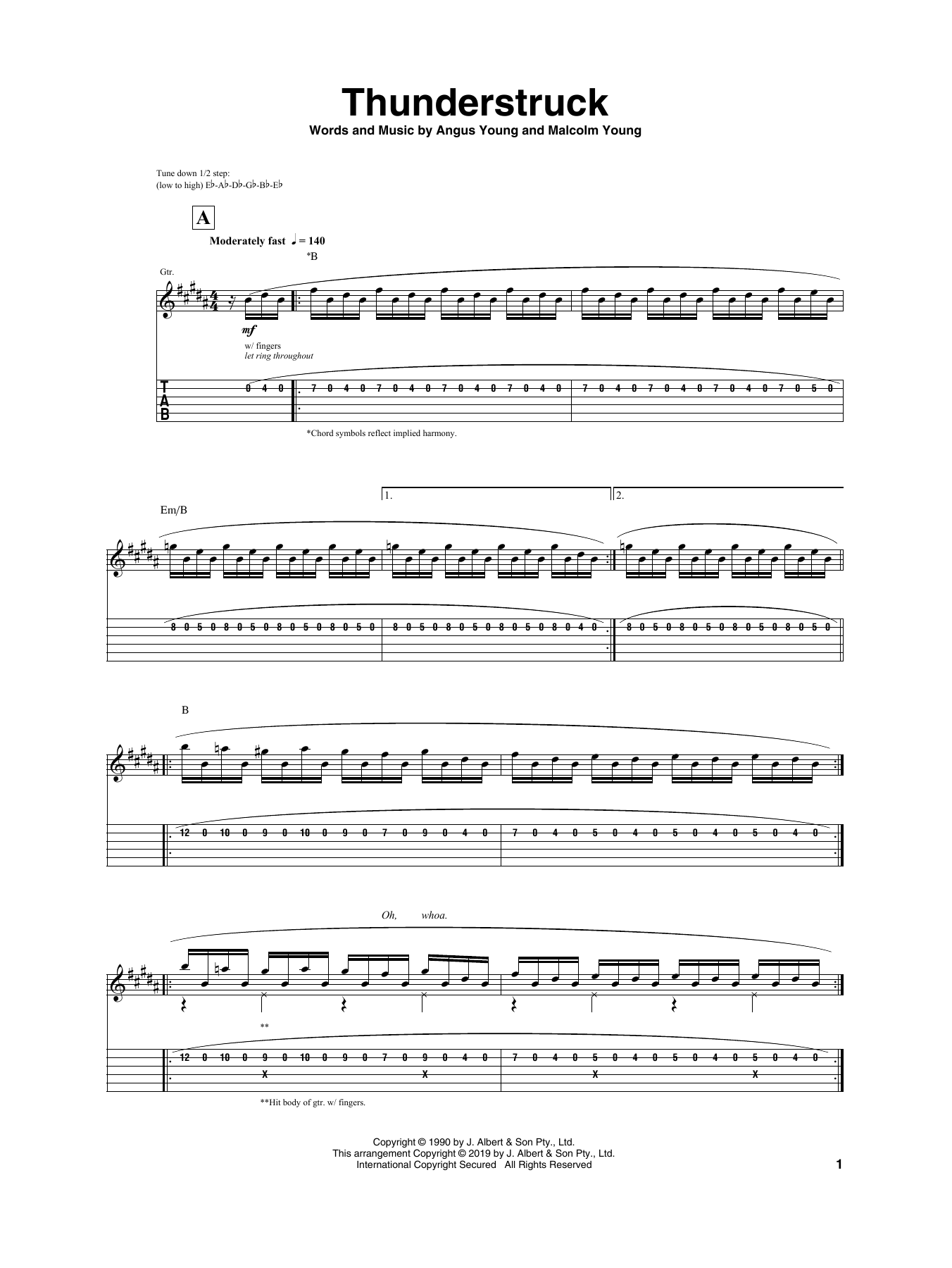 Igor Presnyakov Thunderstruck Sheet Music Notes & Chords for Guitar Tab - Download or Print PDF