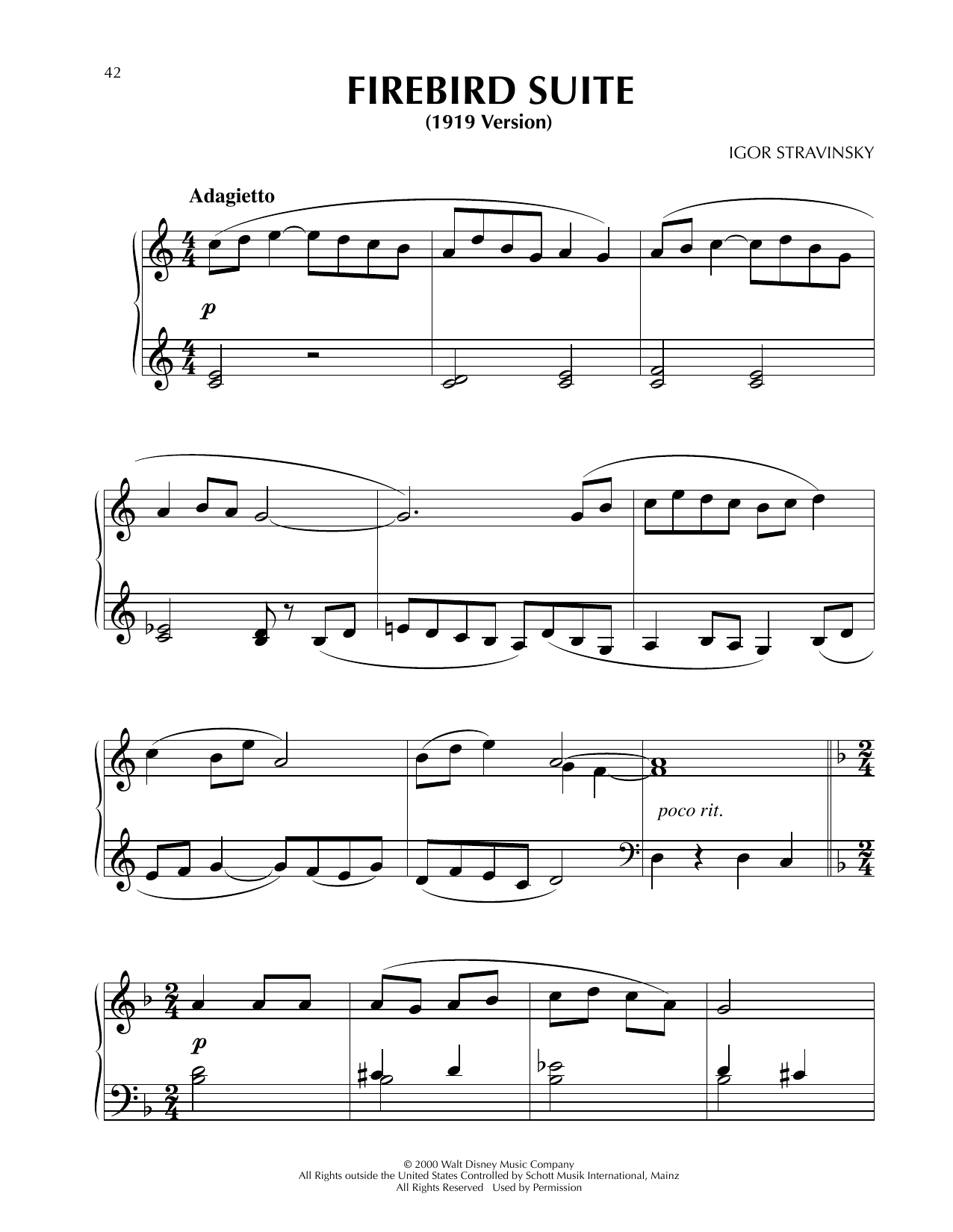 Igor Stravinsky Firebird Suite (from Fantasia 2000) Sheet Music Notes & Chords for Easy Piano - Download or Print PDF