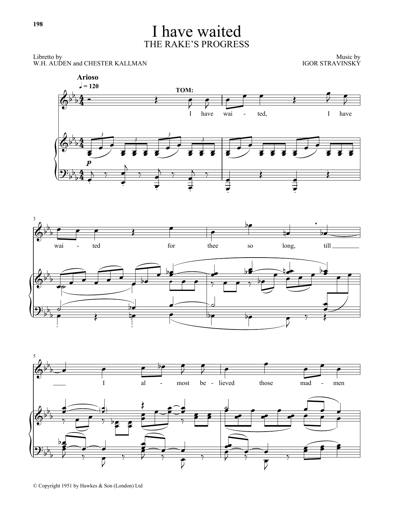Igor Stravinsky I Have Waited Sheet Music Notes & Chords for Piano & Vocal - Download or Print PDF