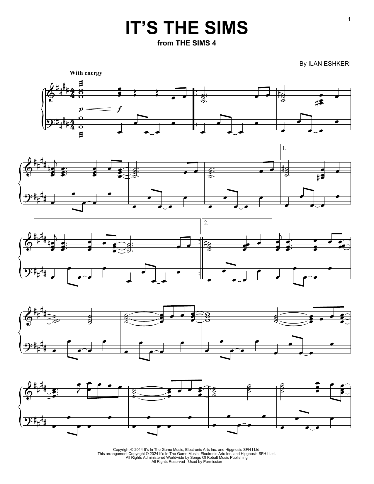 Ilan Eshkeri It's The Sims (from The Sims 4) Sheet Music Notes & Chords for Piano Solo - Download or Print PDF