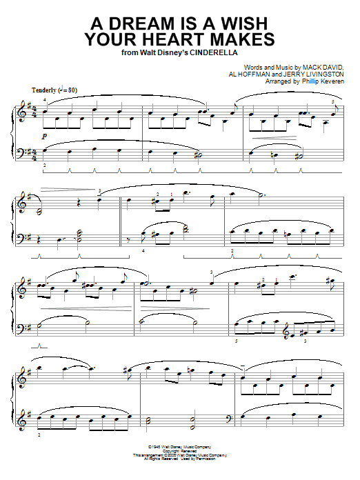 Ilene Woods A Dream Is A Wish Your Heart Makes [Classical version] (from Cinderella) (arr. Phillip Keveren) Sheet Music Notes & Chords for Piano - Download or Print PDF