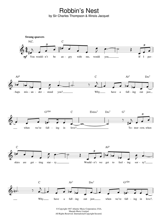 Download Illinois Jacquet Robbin's Nest sheet music and printable PDF music notes