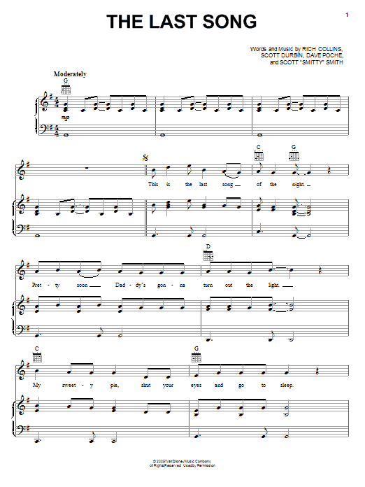 Imagination Movers The Last Song Sheet Music Notes & Chords for Piano, Vocal & Guitar (Right-Hand Melody) - Download or Print PDF