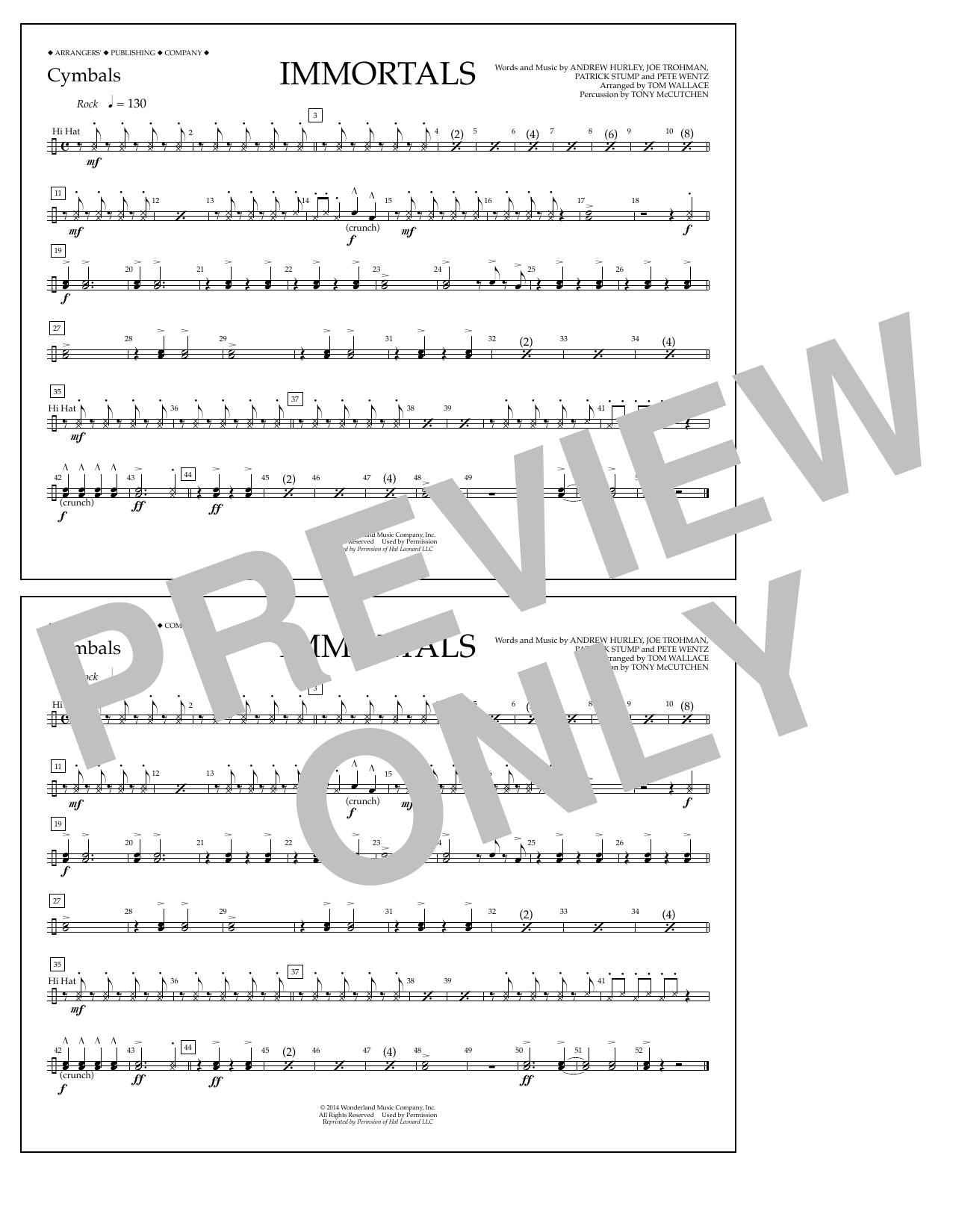 Fall Out Boy Immortals From Big Hero 6 Arr Tom Wallace