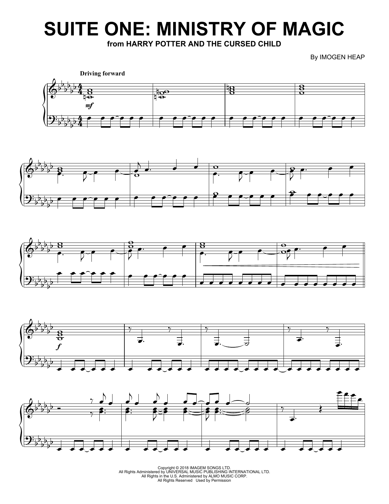 Imogen Heap Suite One: Ministry of Magic (from Harry Potter And The Cursed Child) Sheet Music Notes & Chords for Piano Solo - Download or Print PDF