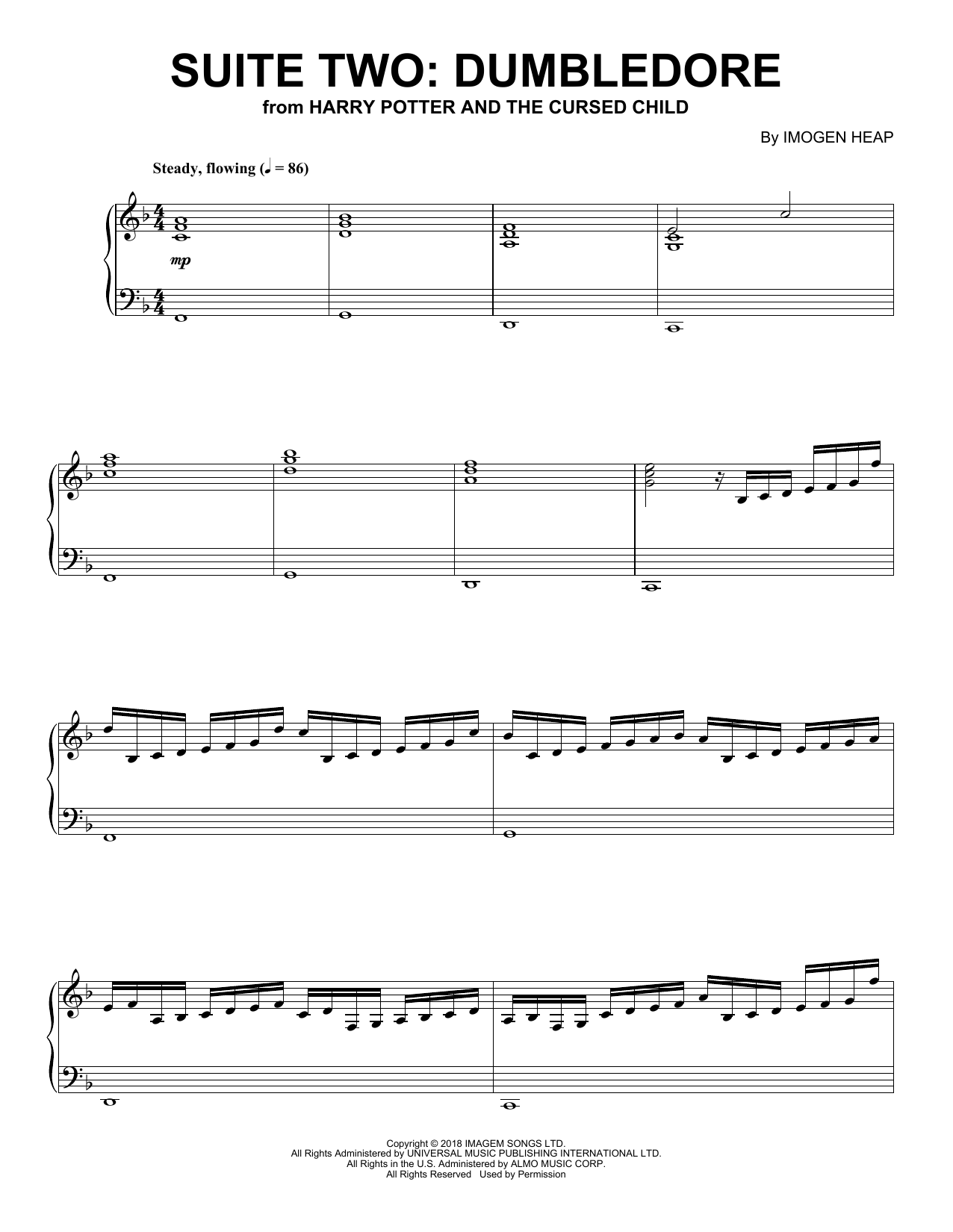 Imogen Heap Suite Two: Dumbledore (from Harry Potter And The Cursed Child) Sheet Music Notes & Chords for Piano Solo - Download or Print PDF