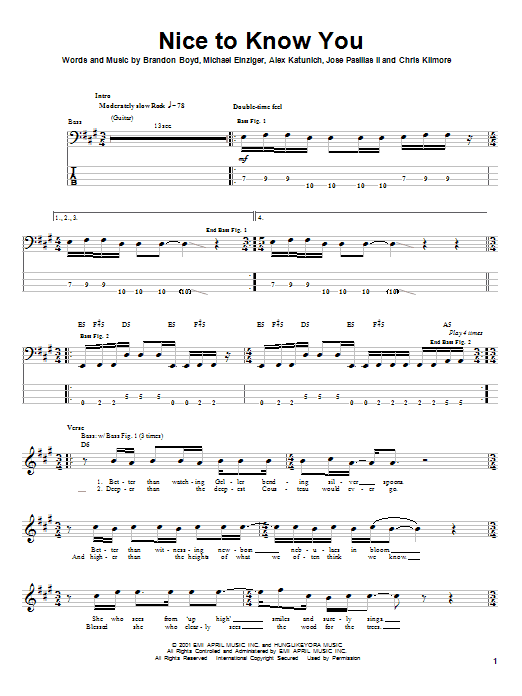 Incubus Nice To Know You Sheet Music Notes & Chords for Drums Transcription - Download or Print PDF