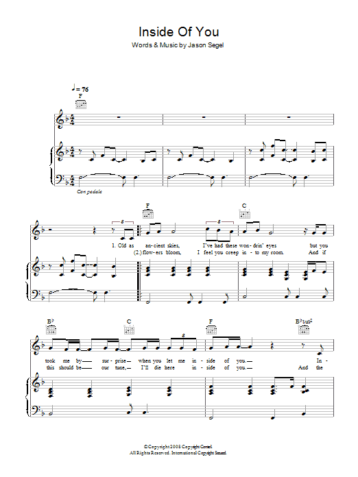 Infant Sorrow Inside Of You (from 'Forgetting Sarah Marshall') Sheet Music Notes & Chords for Piano, Vocal & Guitar - Download or Print PDF Infant Sorrow Inside Of You (from 'Forgetting Sarah Marshall') Sheet Music Notes & Chords for Piano, Vocal & Guitar - Download or Print PDF