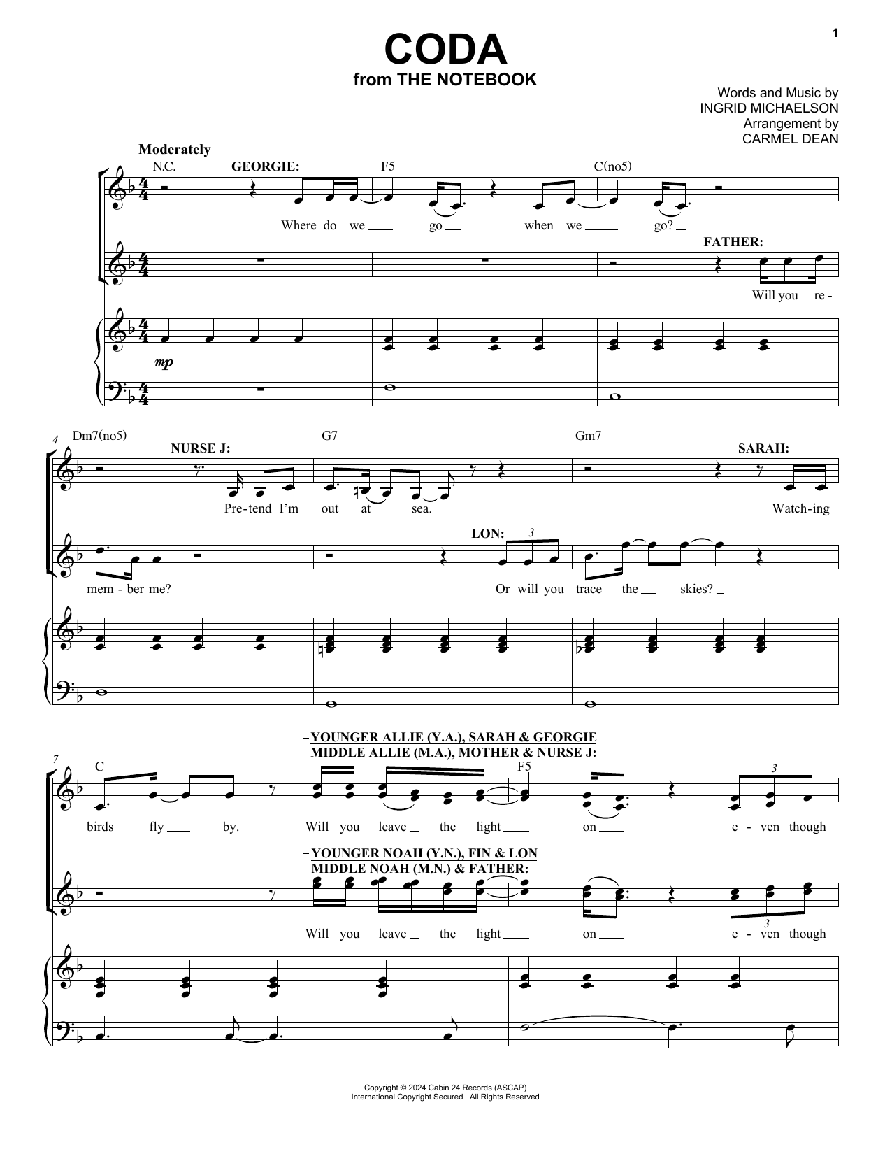 Ingrid Michaelson Coda (from The Notebook) Sheet Music Notes & Chords for Piano & Vocal - Download or Print PDF