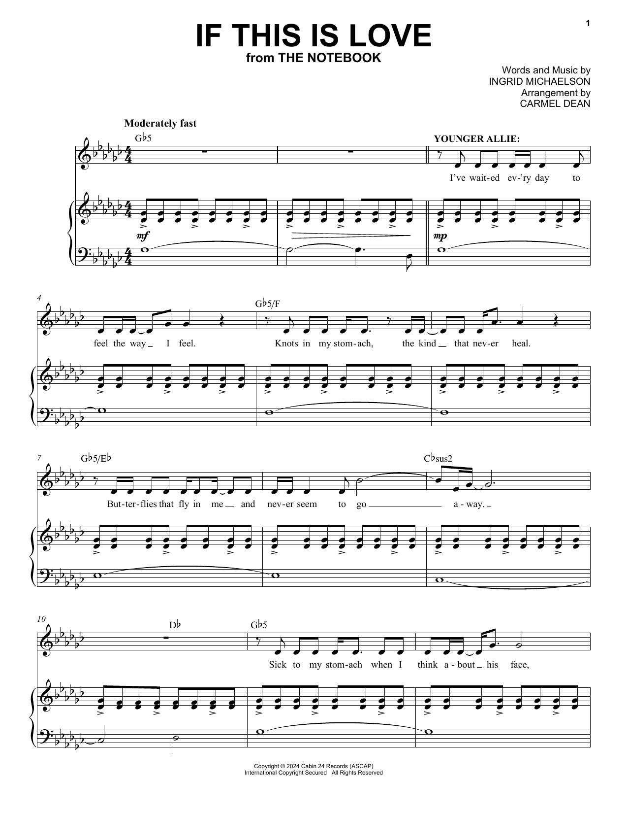 Ingrid Michaelson If This Is Love (from The Notebook) Sheet Music Notes & Chords for Piano & Vocal - Download or Print PDF