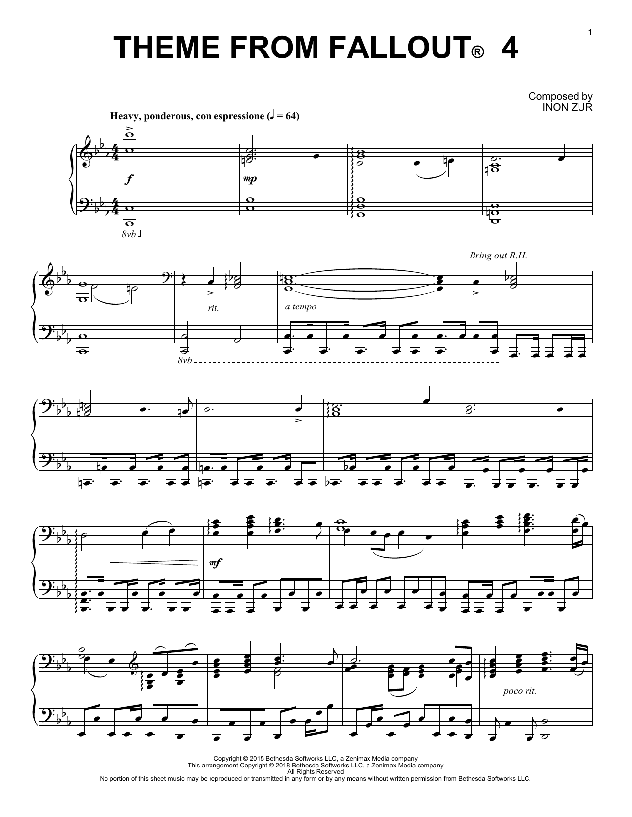 Inon Zur Theme From Fallout 4 Sheet Music Notes & Chords for Solo Guitar Tab - Download or Print PDF