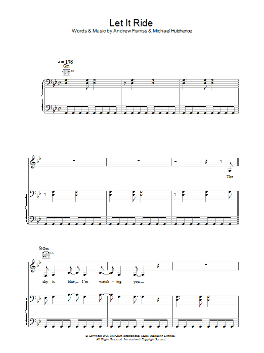 INXS Let It Ride Sheet Music Notes & Chords for Piano, Vocal & Guitar (Right-Hand Melody) - Download or Print PDF