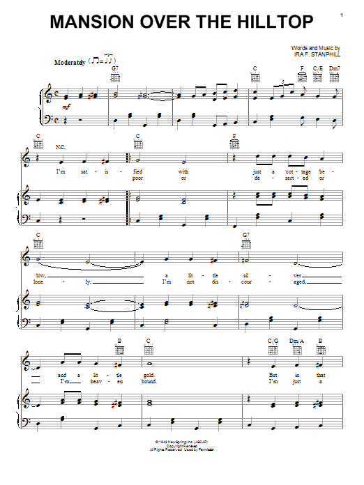 Ira F. Stanphill Mansion Over The Hilltop Sheet Music Notes & Chords for Ukulele - Download or Print PDF