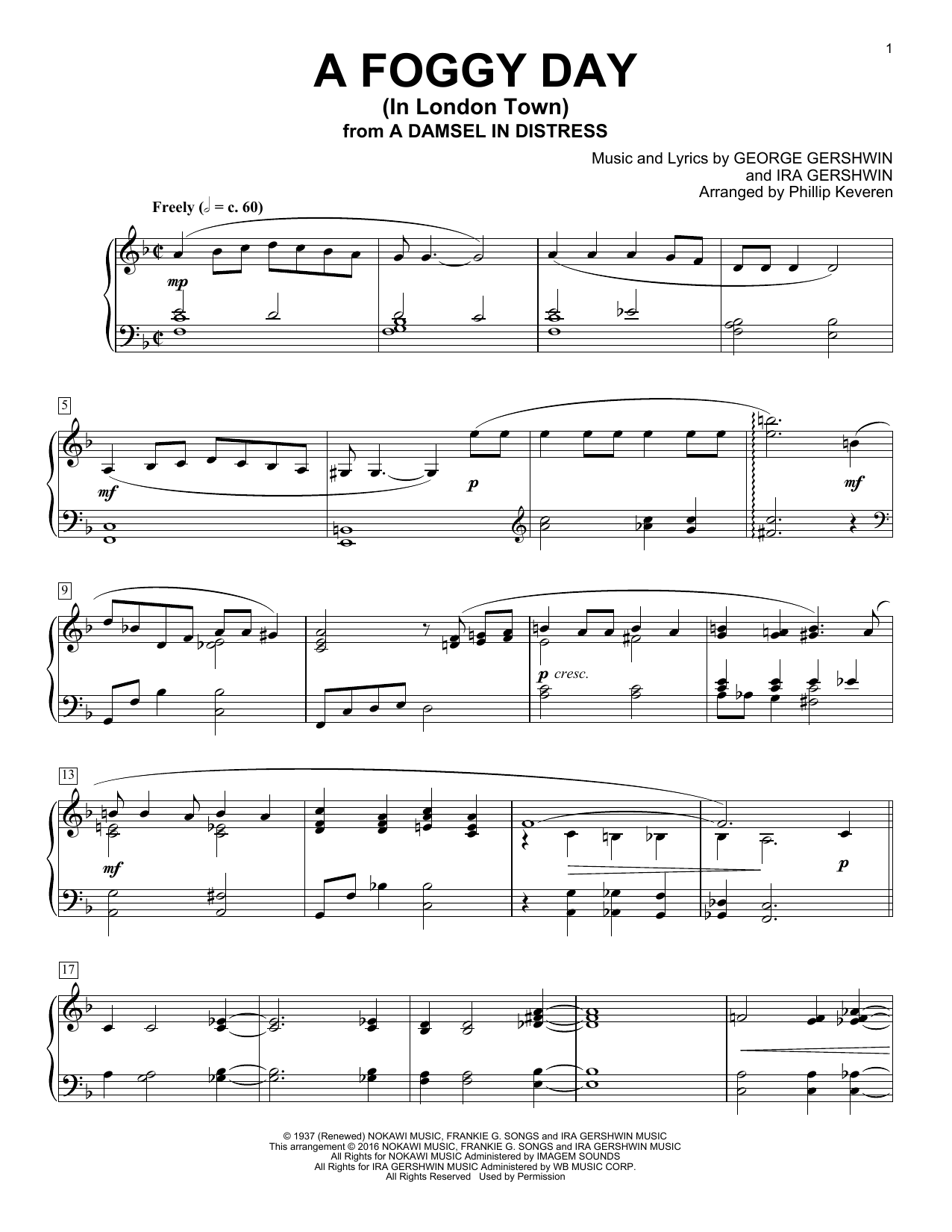Phillip Keveren A Foggy Day (In London Town) Sheet Music Notes & Chords for Piano - Download or Print PDF