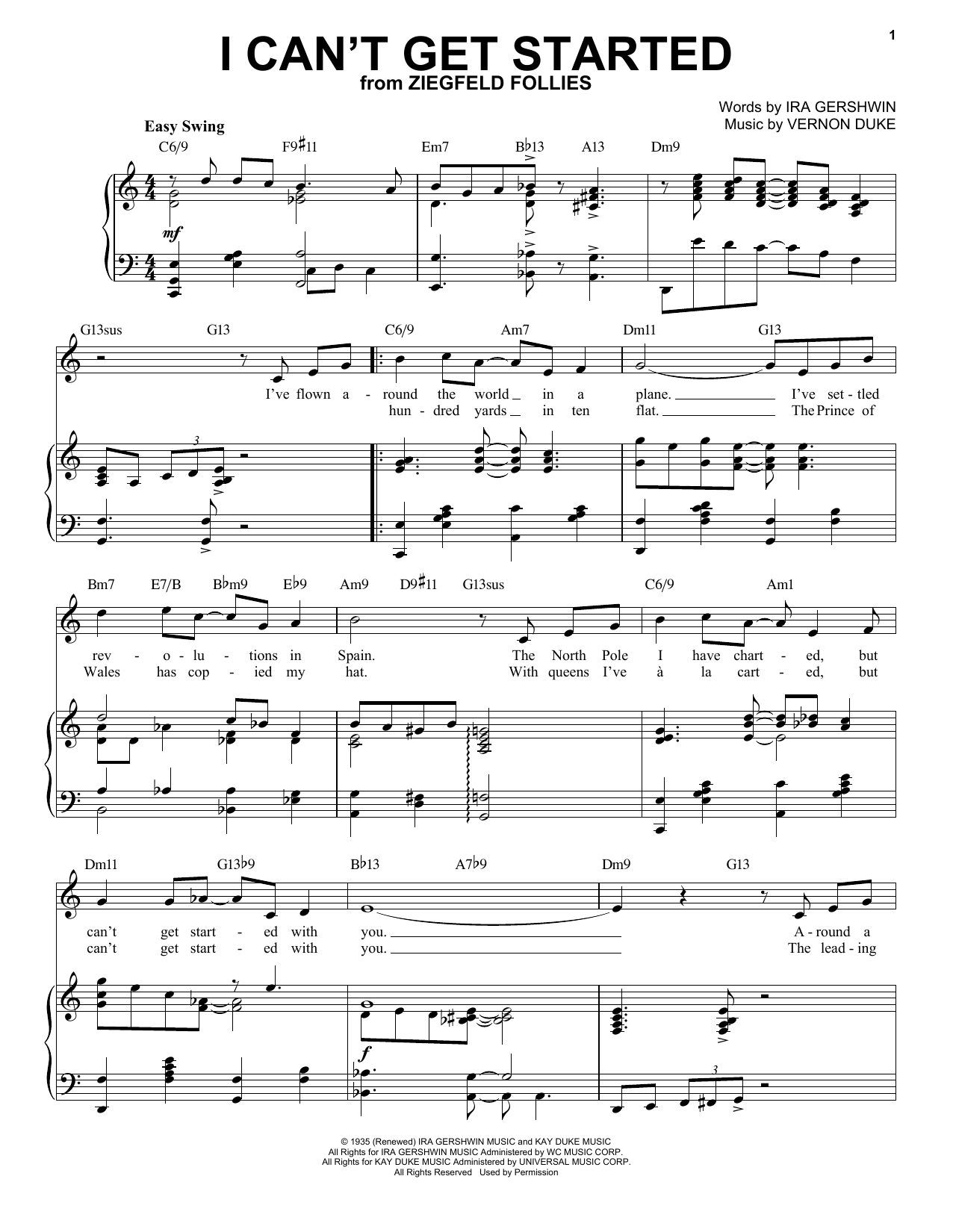 Ira Gershwin and Vernon Duke I Can't Get Started [Jazz version] (arr. Brent Edstrom) Sheet Music Notes & Chords for Piano & Vocal - Download or Print PDF