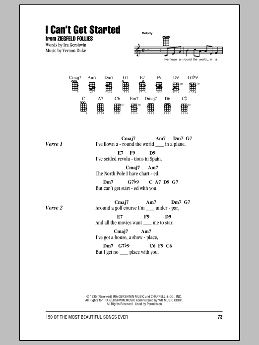 Ira Gershwin I Can't Get Started Sheet Music Notes & Chords for Tenor Saxophone - Download or Print PDF