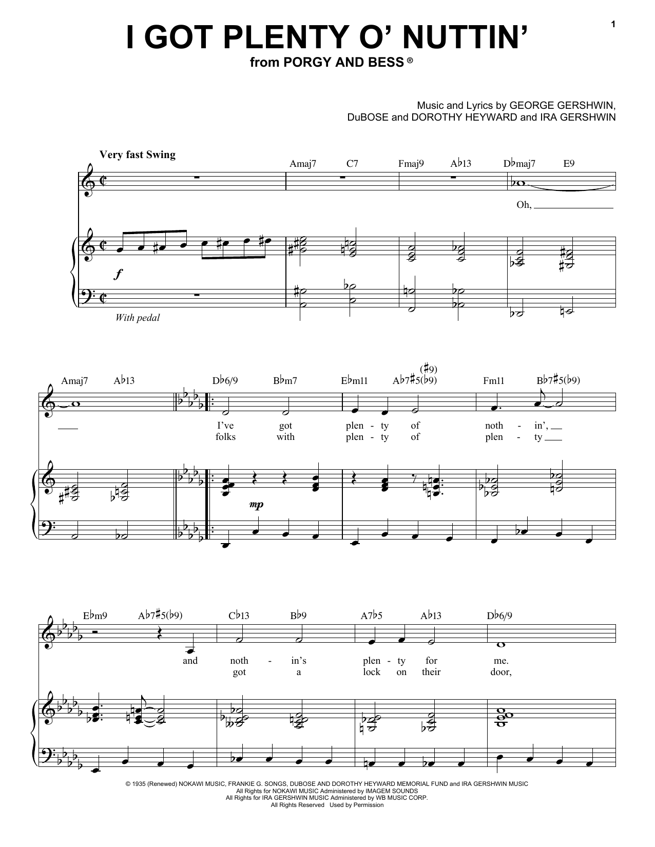 Ira Gershwin I Got Plenty O' Nuttin' Sheet Music Notes & Chords for Trombone - Download or Print PDF